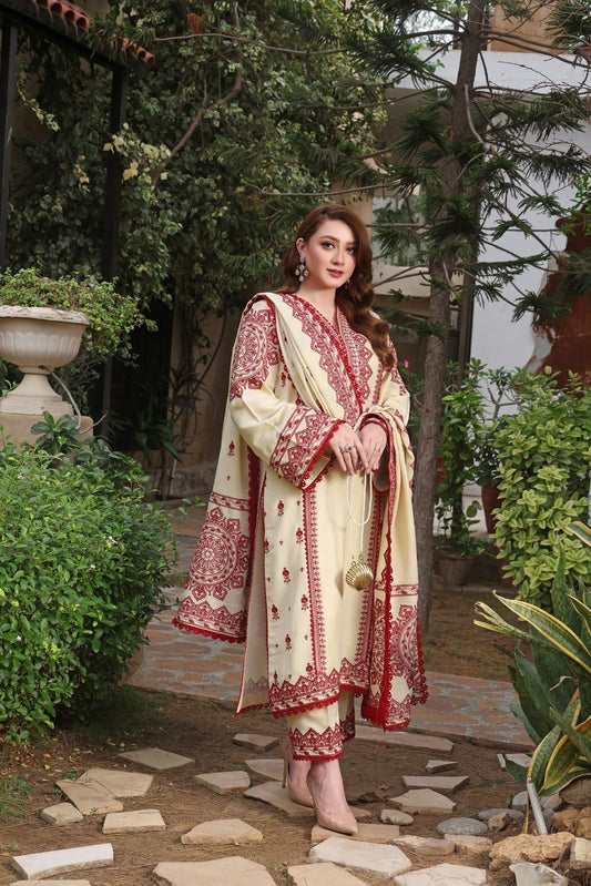 Ghani Luxury Full Embroidered Lawn Unstiched 3PC Suit