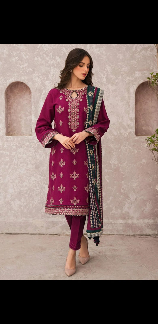 Ghani Luxury Full Embroidered Lawn Unstiched 3PC Suit