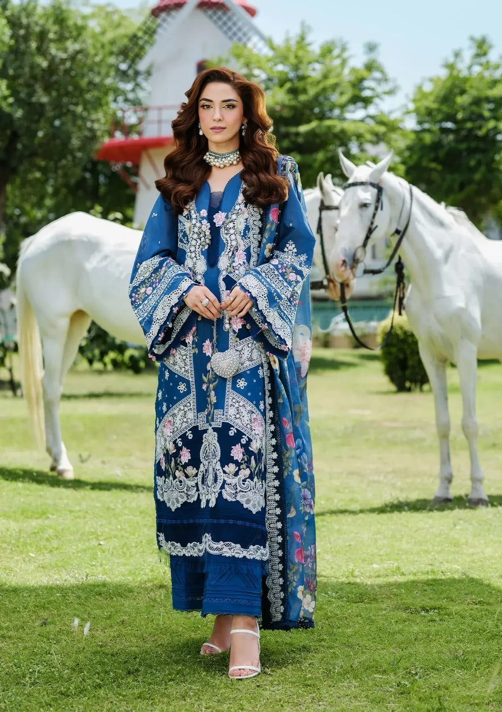 Ghani Luxury Full Embroidered Chikenkari Lawn Unstiched 3PC Suit