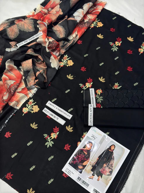 LIMELIGHT EMBROIDERED LAWN 3PC UNSTCHED