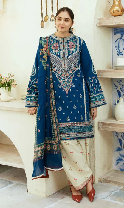ZARA SHAJHAN EMBROIDERED LAWN 3PC UNSTICHED