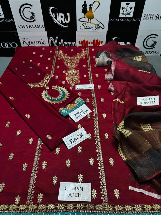 GHANI EMBROIDERED LAWN 3PC UNSTICHED