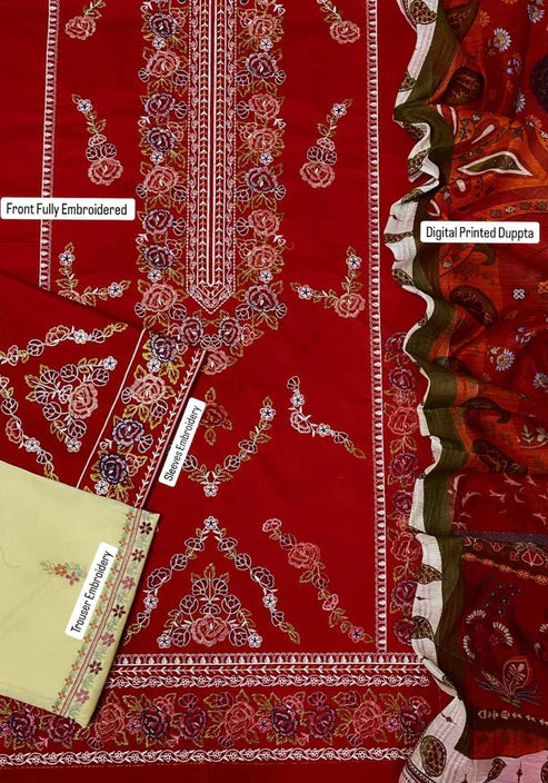 ZARA SHAJHAN EMBRIDERED LAWN 3PC UNSTICHED