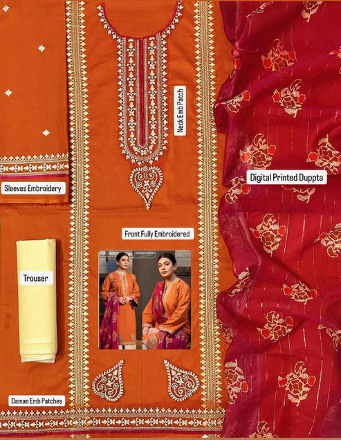 GHANI EMBROIDERED LAWN 3PC UNSTICHED