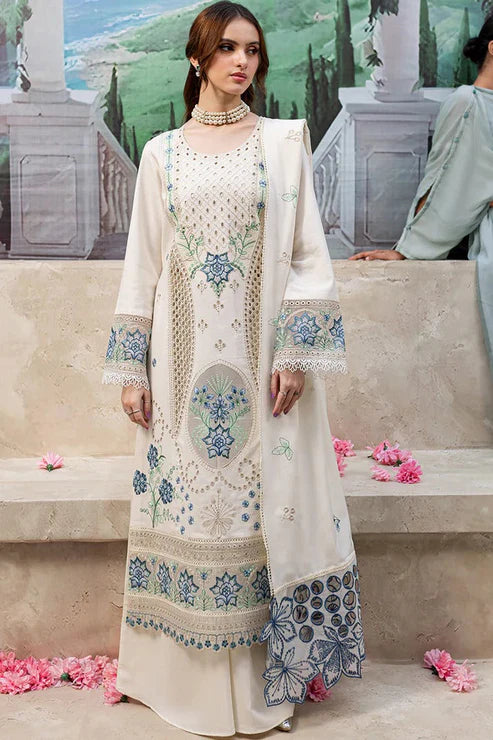 QALAMKAR EMBROIDERED LAWN 3PC UNSTICHED