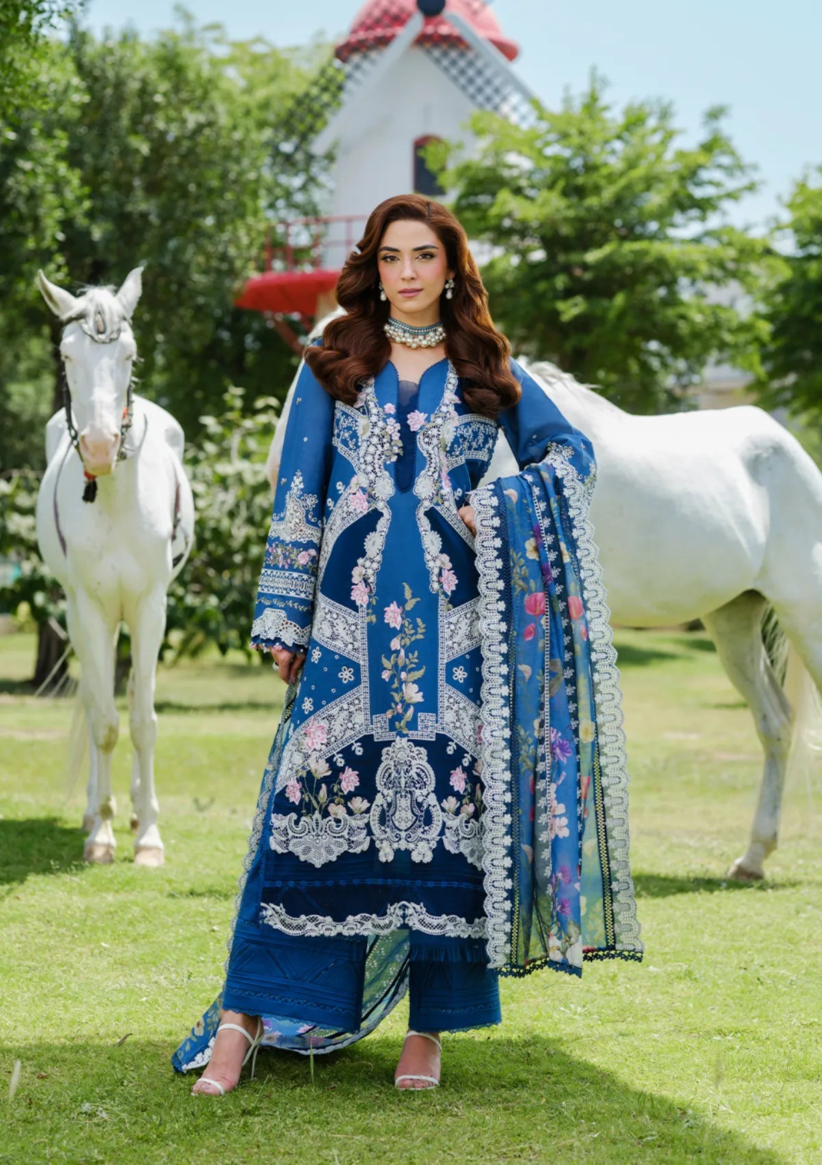 Ghani Luxury Full Embroidered Chikenkari Lawn Unstiched 3PC Suit