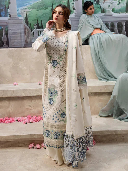 QALAMKAR EMBROIDERED LAWN 3PC UNSTICHED