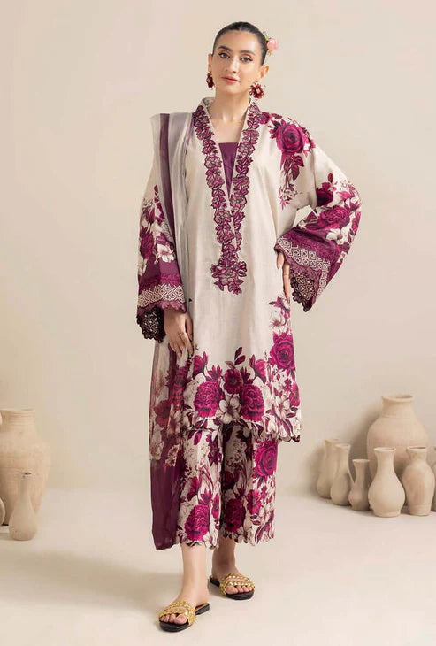 MARIA.B EMBROIDERED LAWN 3PC UNSTICHED